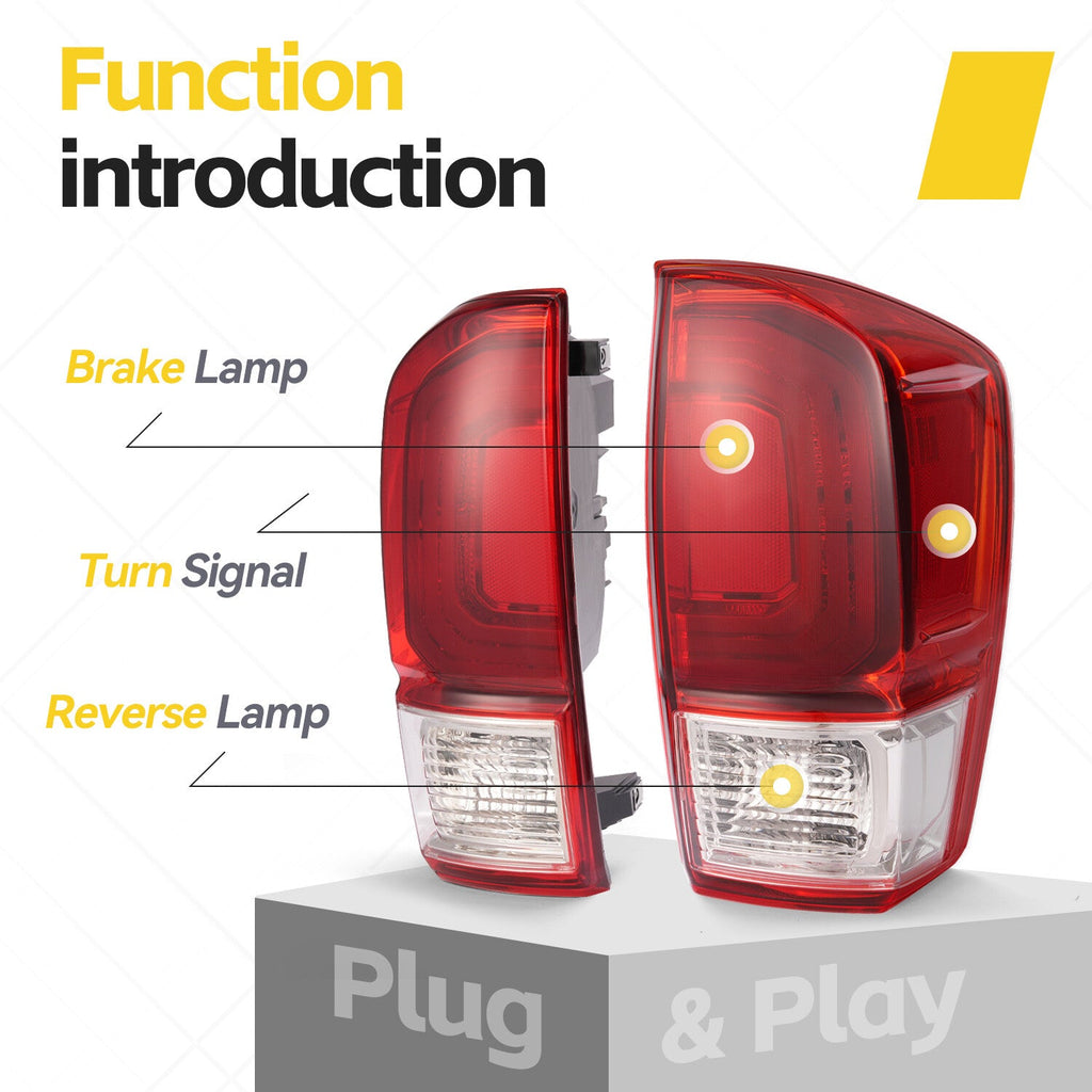 For Toyota Tacoma TRD 2016-2023 Pair Tail Lights Brake Lamp Turn Signal w/Bulb