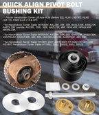 Quik-Align Pivot Bolt Bushing Kit w/Alignment Collar for Hendrickson Turner Lift