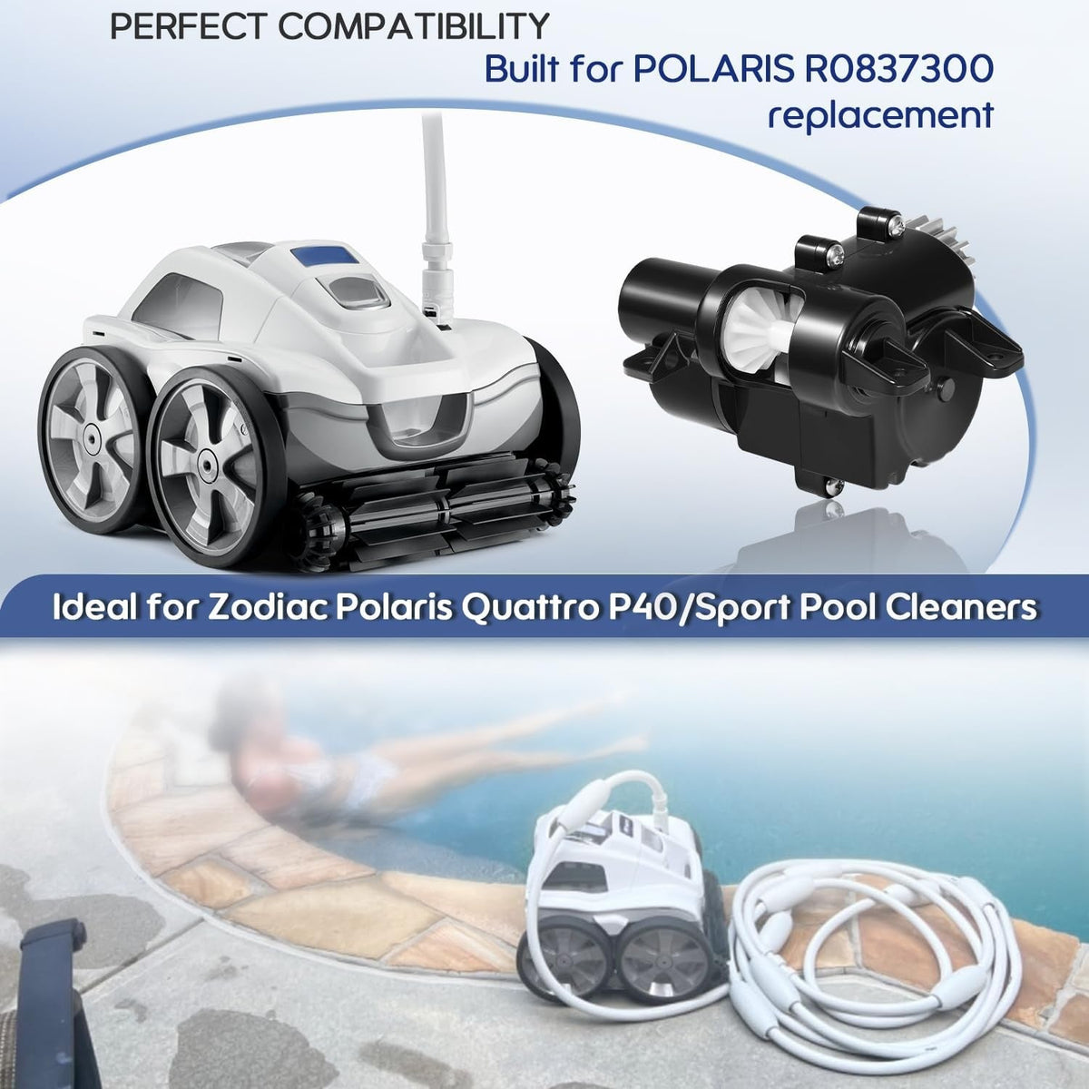 Replacement For Polaris Quattro P40/Sport Gearbox Assembly R0837300 Pool Cleaner