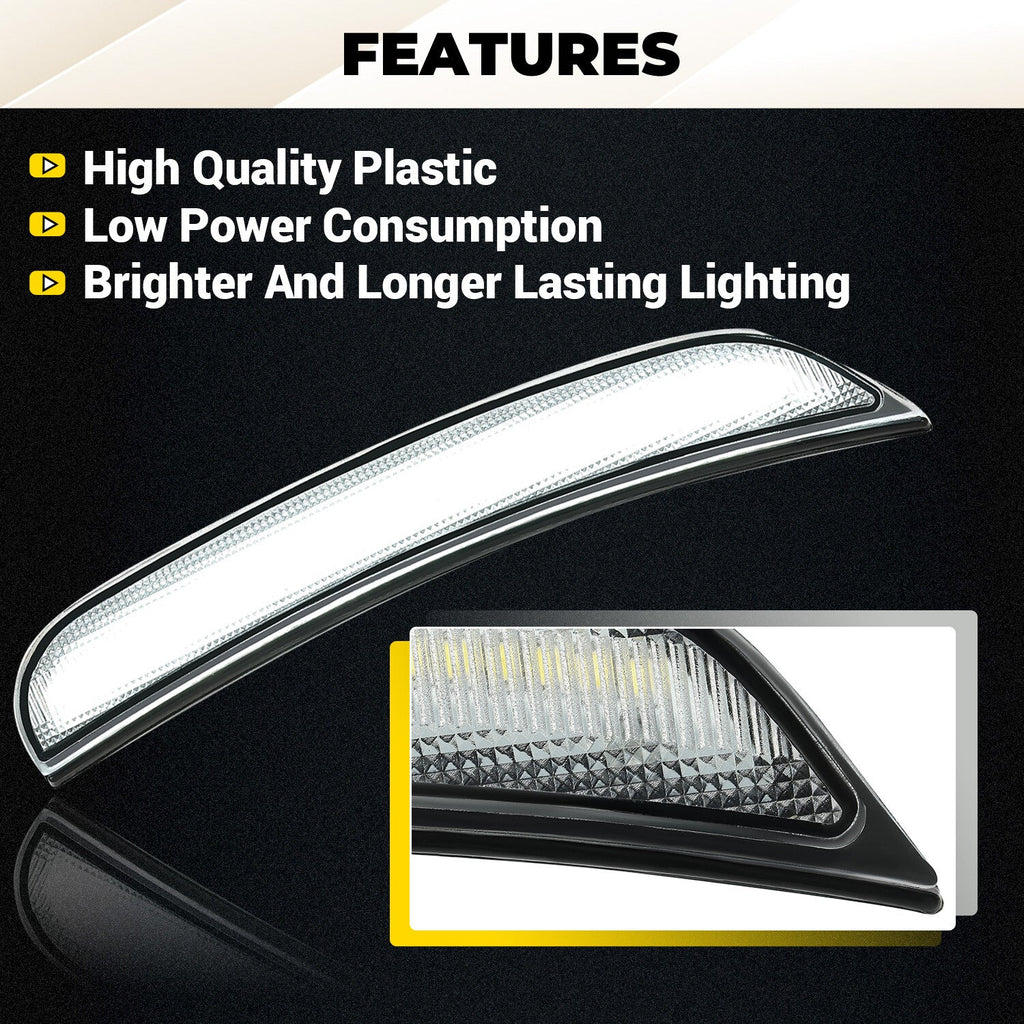 LED Fender Side Marker Light Lamps For Dodge Charger 2015-2022 Clear #68214405AA