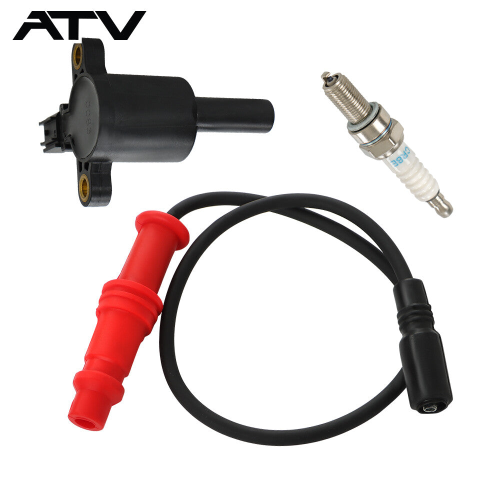 Ignition coil w/ Wire Cap & Spark plug for Polaris Ranger 500 4x4 2008 2009-2014