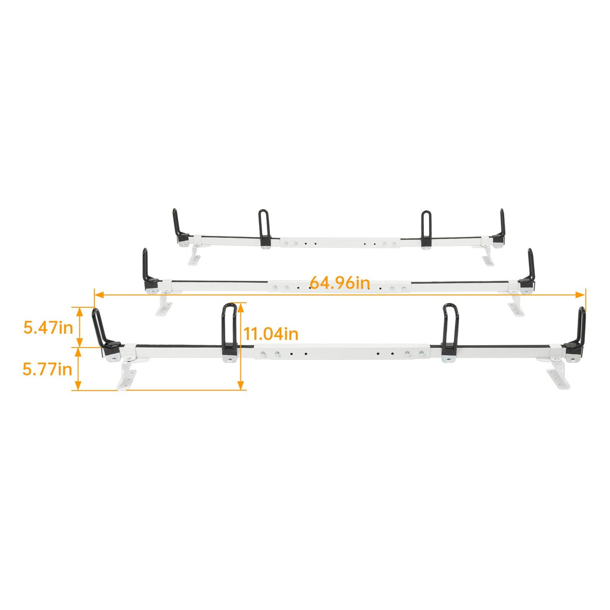 3-Bars Cargo Van High Ladder Roof Rack For Nissan NV 1500 2500 3500 750 lbs
