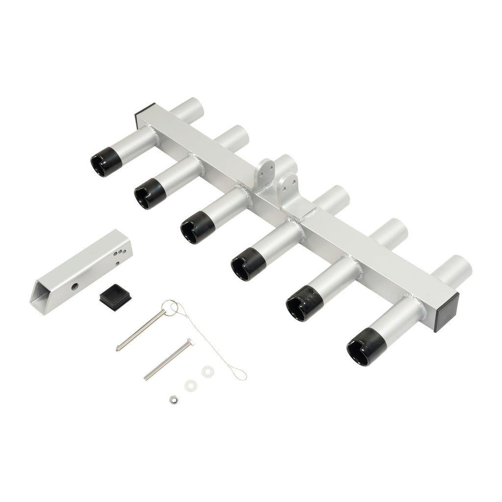 Hitch Mount Fishing Rod Holder 6 Pole For 2" Hitch Receiver Truck Rod Rack