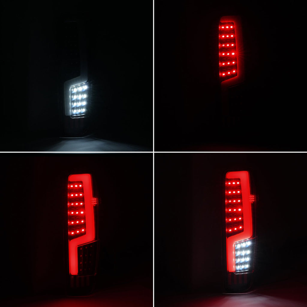 Black For 2004-2012 Chevy Colorado GMC Canyon LED Tube Tail Lights Brake Lamps