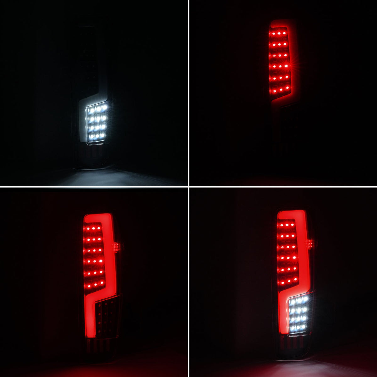 Black For 2004-2012 Chevy Colorado GMC Canyon LED Tube Tail Lights Brake Lamps