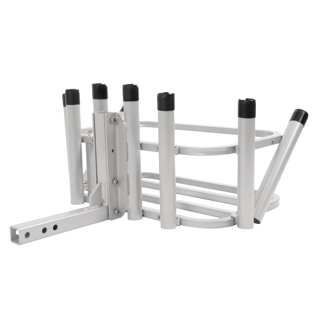 Heavy Duty Fishing Rod Rack Rod Holder 2" Receiver Hitch Mount w/Notch Caps