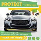 Fits Infiniti Q50 Sport 18-24 Gloss Black PP 3PC Front Bumper Lip Chin Splitter