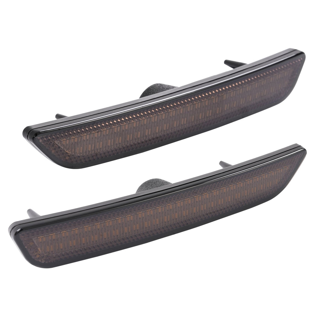 2XLED Front Bumper Side Marker Light Smoke Lens Amber For Ford Mustang 2010-2014