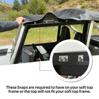 Fits 87-95 Jeep Wrangler YJ Soft Top Kit Front Upper Half Doors w/Tinted Windows