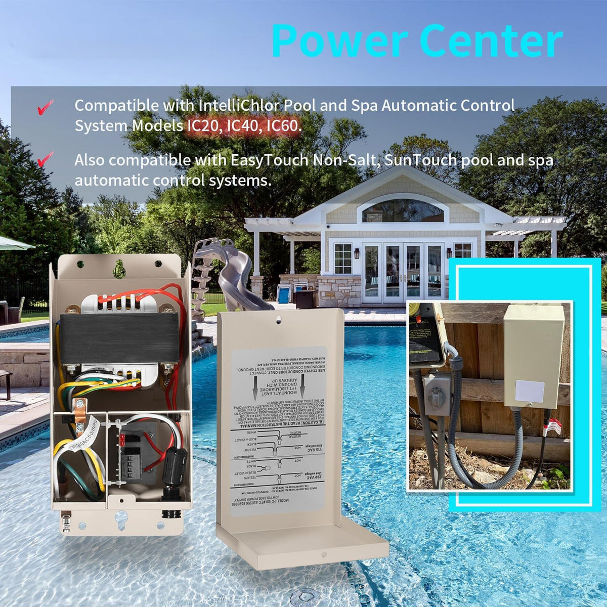 520556 Power Center For Pentair IntelliChlor IC20 IC40 IC60 Chlorine Generator