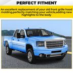 Chrome Upper Grille Hood Molding Trim For GMC Sierra 2500HD 3500HD 2011-2014