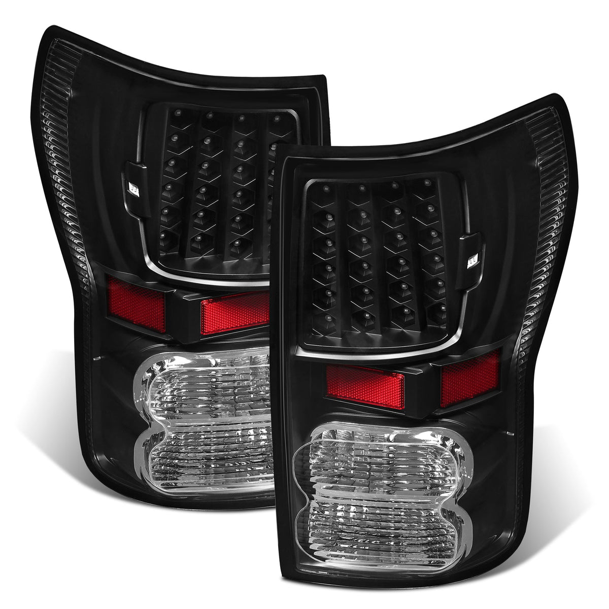 For Toyota Tundra 2007-2013 Full LED Tail Lights Lamps Left+Right Pair Set Black