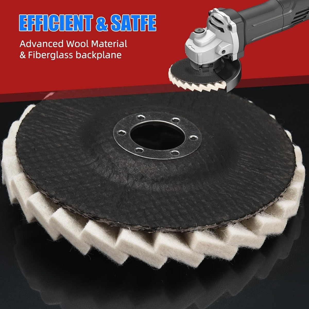 5pcs 4.5" Wool Polishing Wheels Buffer Pads Flap Felt Polishing Finishing Disc