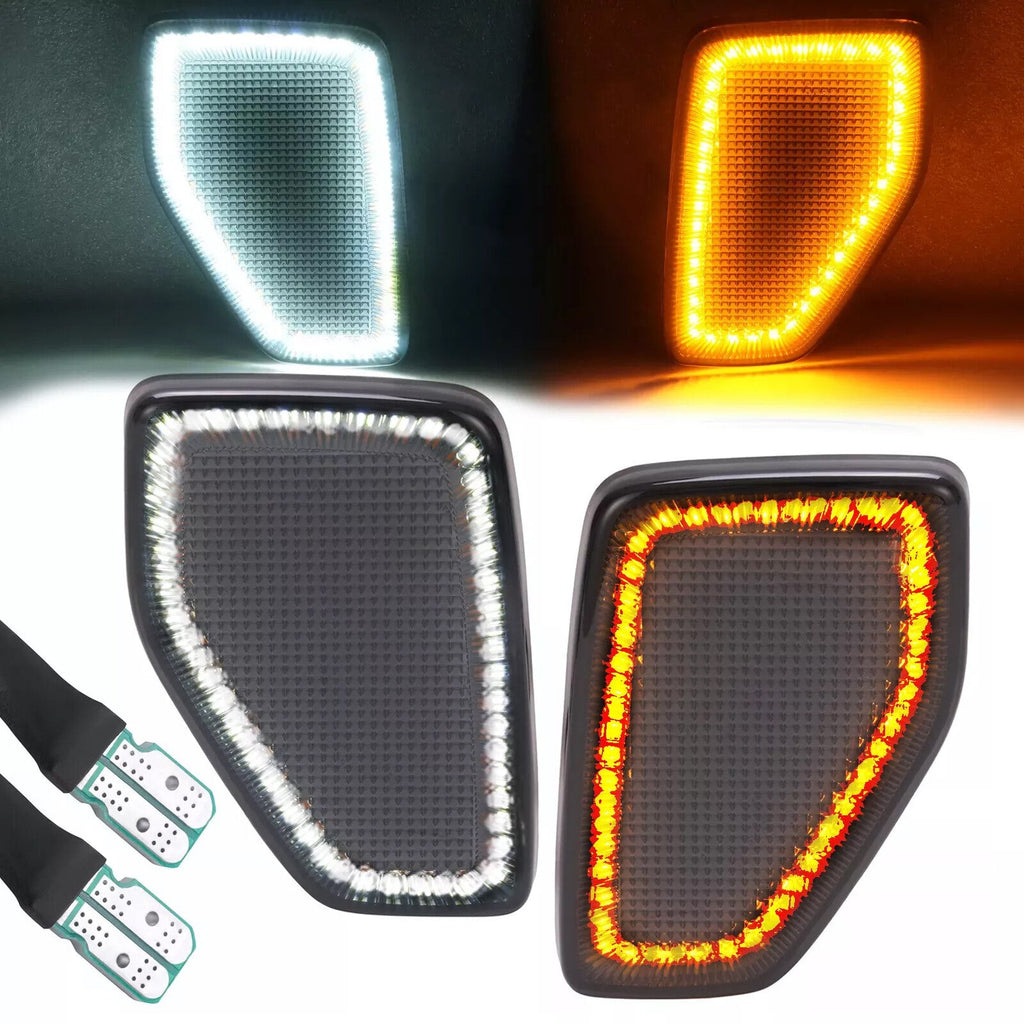 For Hummer H3 05/06-10&H3T 09-10 Smoked Full LED Front Fender Side Marker Lights