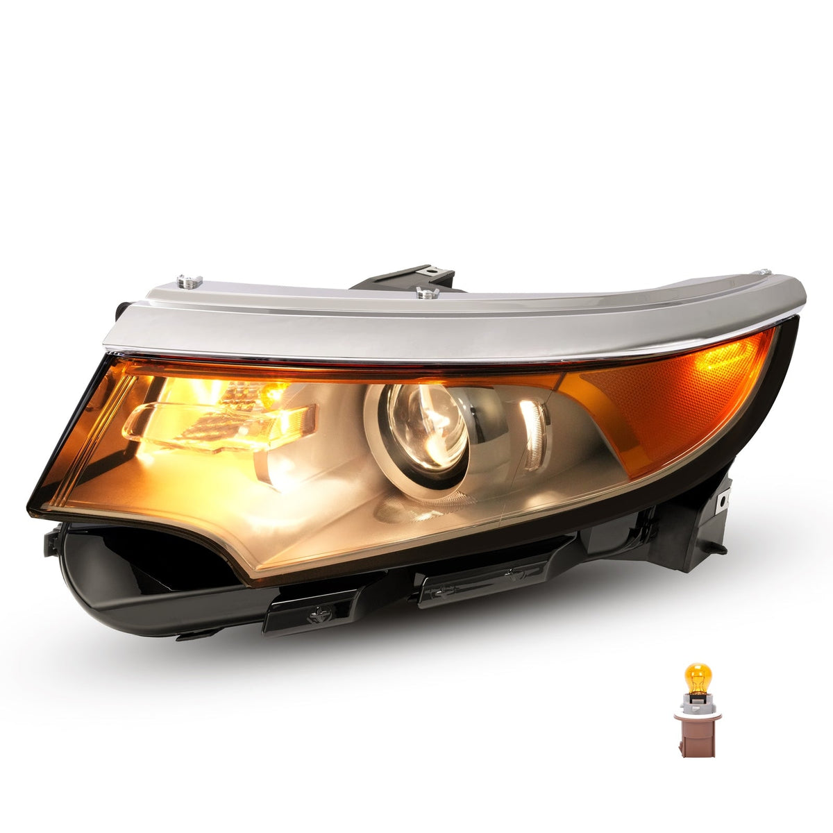 Left Driver Side For Ford Edge 2011-2014 Headlight Lamp W/Bulb 5 Pins Projector