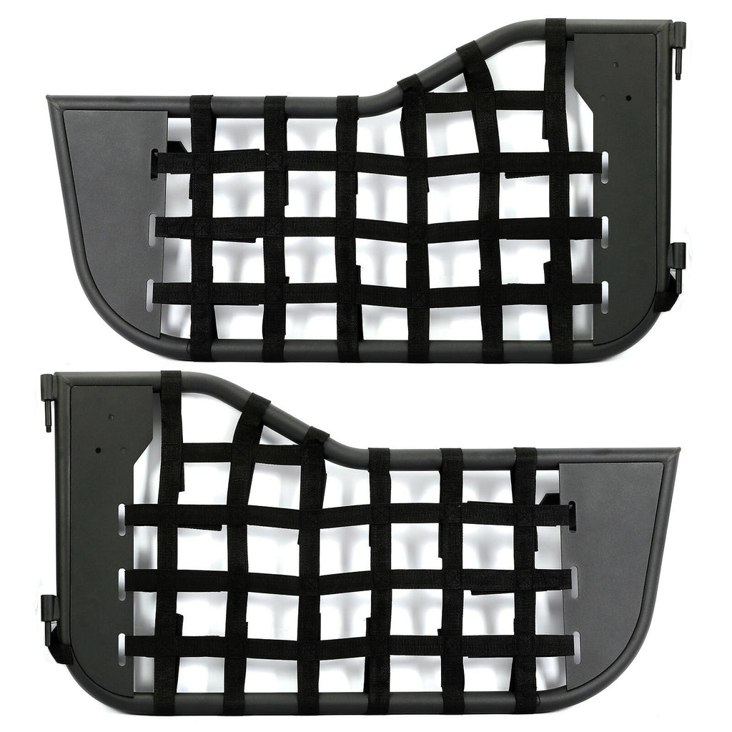 Black Tubular Trail Door With Side Mirror For 1976-1995 Jeep CJ7/YJ Wrangler 2DR