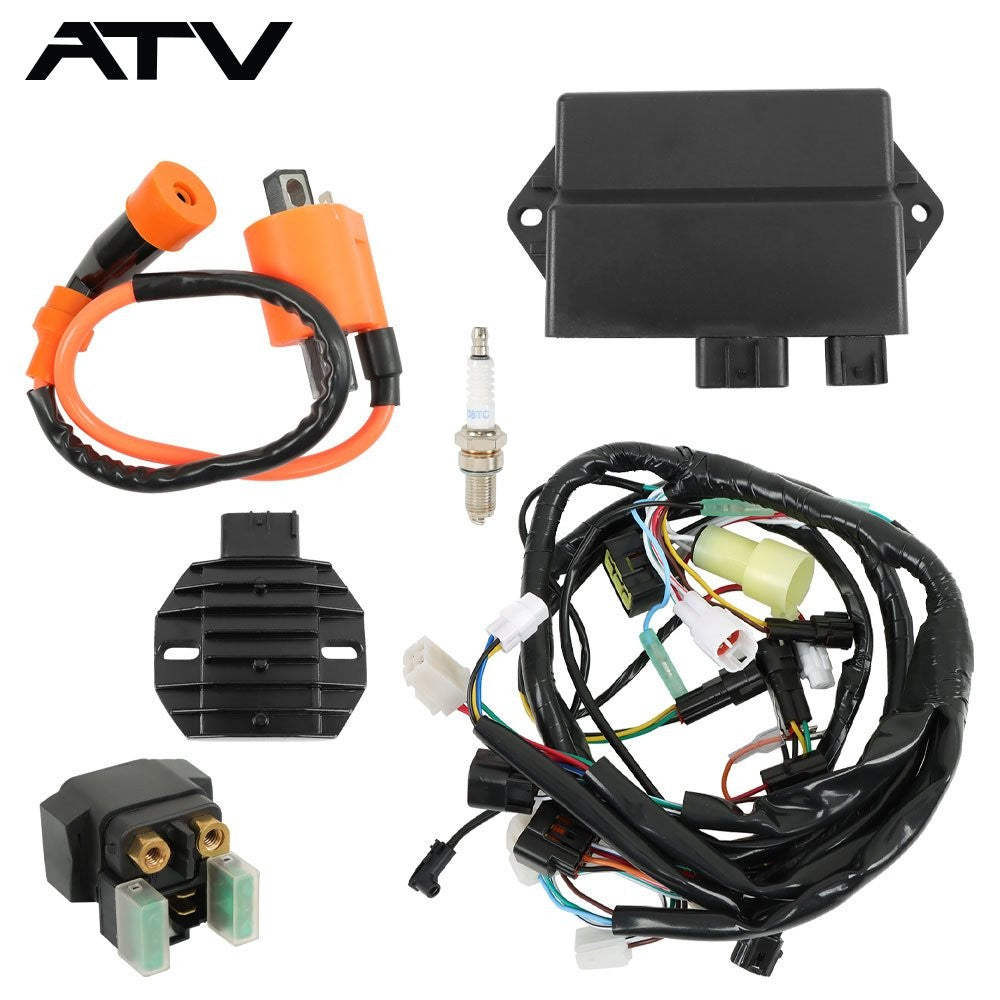 For Yamaha Raptor YFM350R Wire Harness CDI Ignition Coil Regulator Relay 2004-13