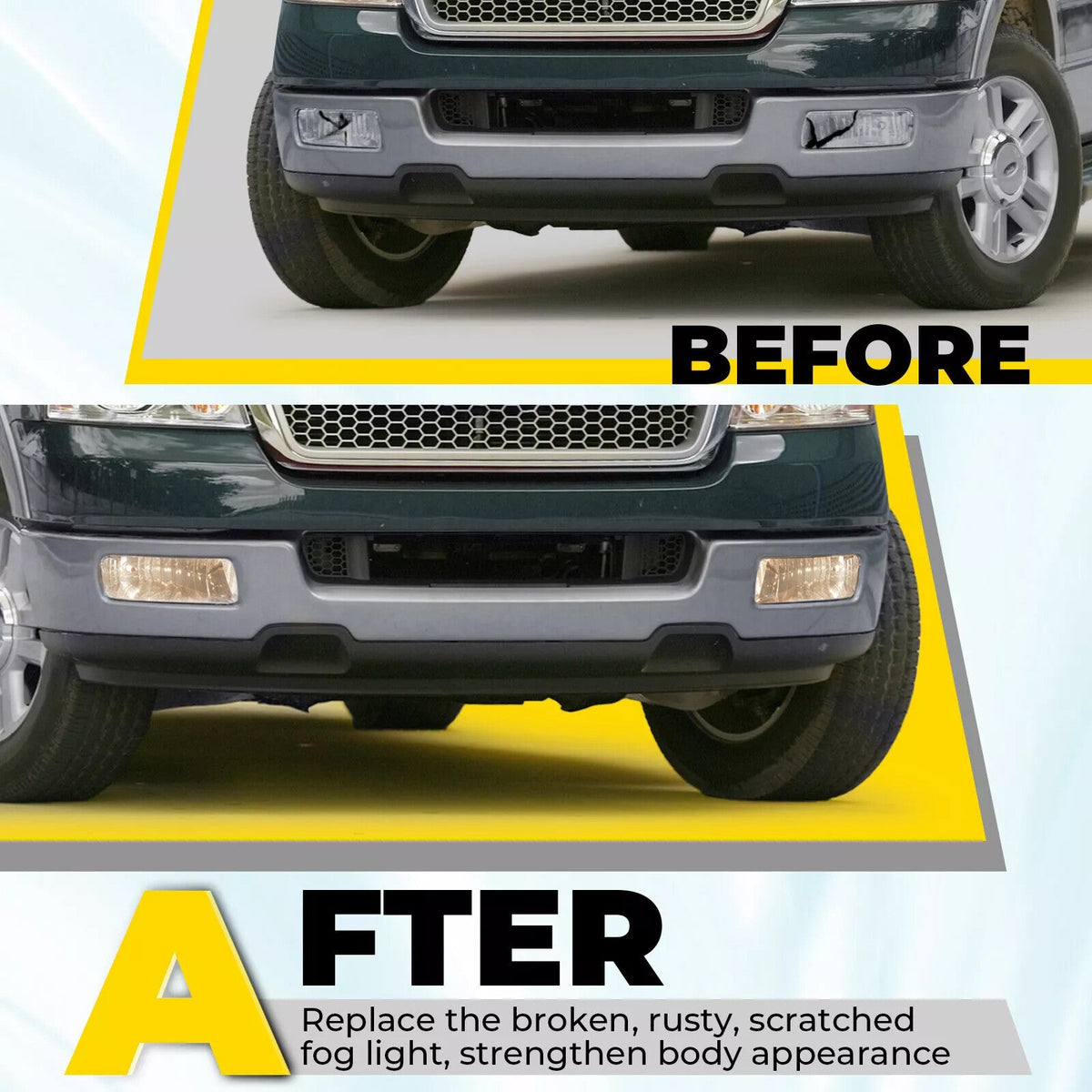 Fog lights For Ford F150 2004 2005 2006 & Lincoln Mark LT 2006 W/ Bulb & Bracket