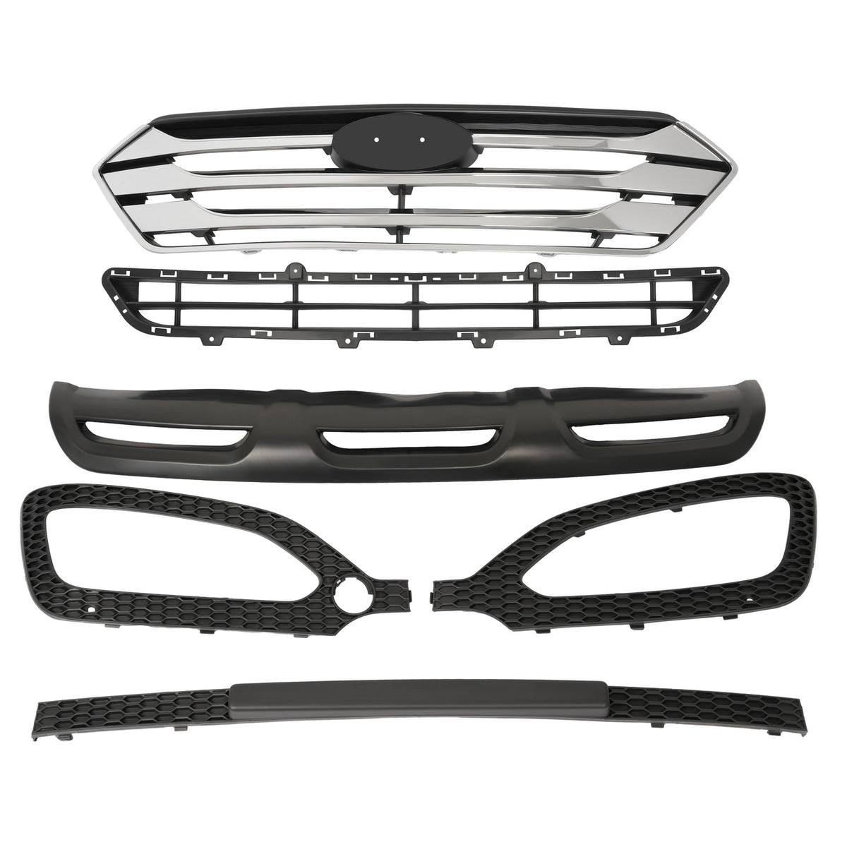 For Hyundai Santa Fe Sport 2013-2016 Front Upper Grille Fog Light Bezels Set