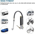 Air Tire Inflator With Pressure Gauge (10-120 PSI) Dual Head Chuck for Car Truck