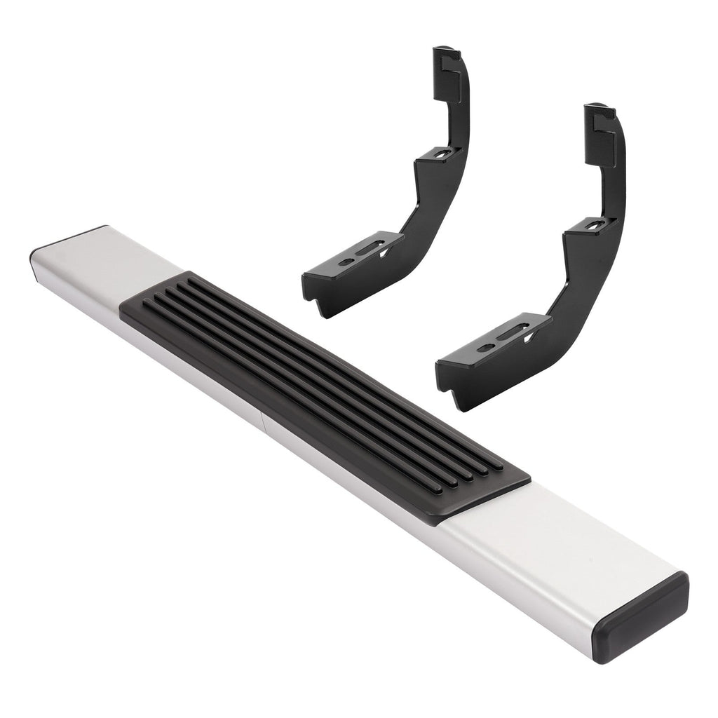 Side Step Bar Running Boards Silver+Black For 19-25 Silverado Sierra Regular Cab