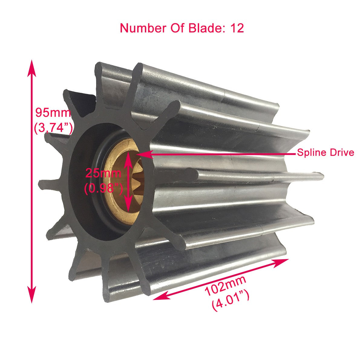 2Pcs Water Pump Impeller 29000K 500192 2988388 8359 for Sherwood CEF Caterpillar
