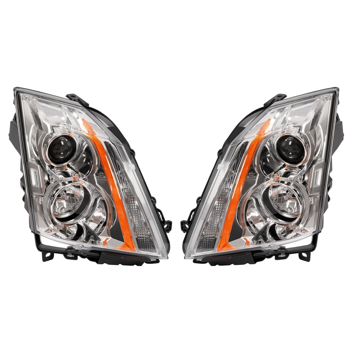 Projector Halogen Pair Headlight For Cadillac CTS CT-S 2008-15 Left Right W/Bulb