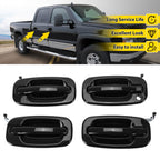 4Pcs NEW Outside Door Handles Set Painted Black For Silverado Tahoe Sierra 99-06