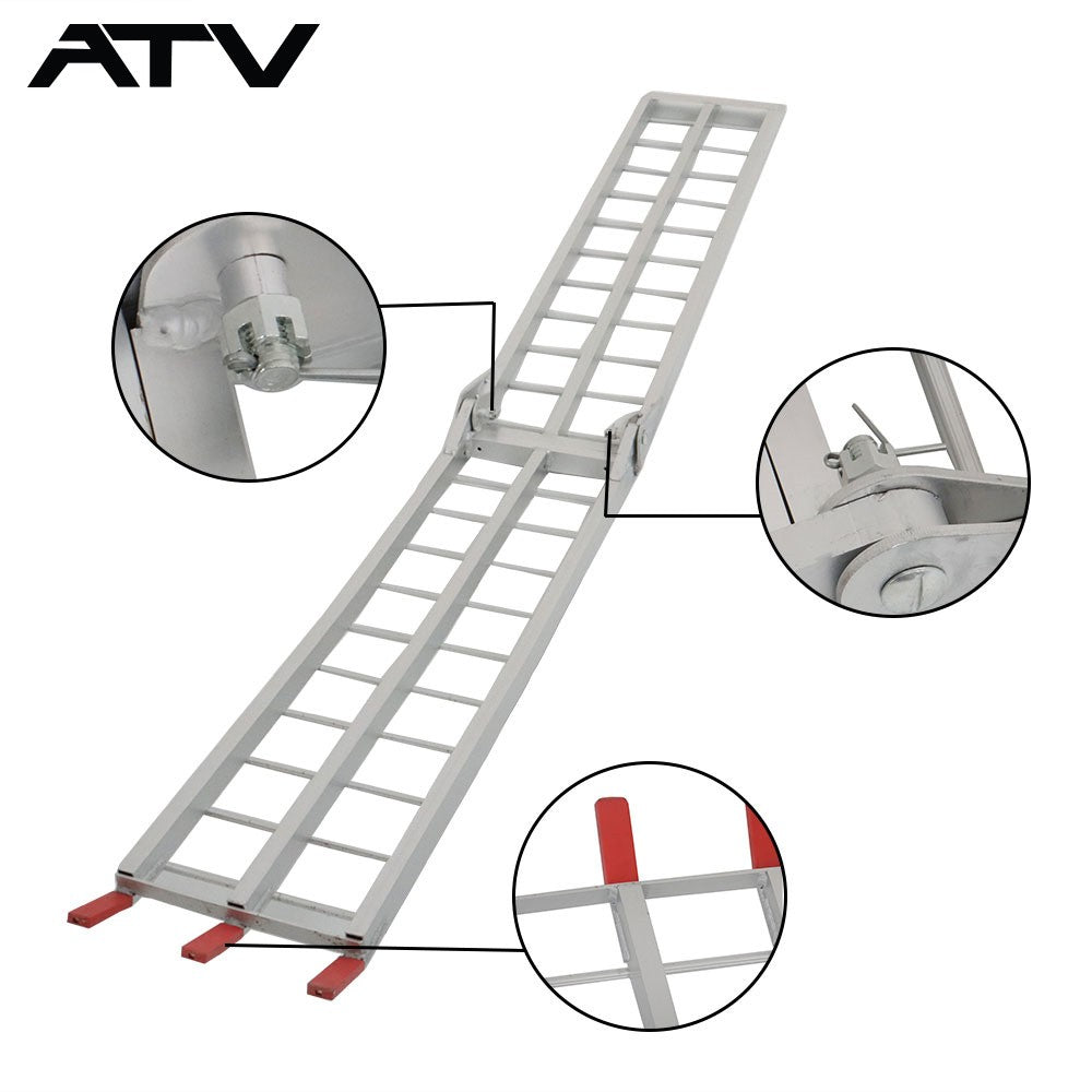 Fit For Pickup Trucks Bed 2 × Aluminum Ramp 1500 LBS Foldable Loading Ramps