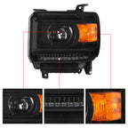 DRL LED Headlights Projector For 2014-2018 GMC Sierra 1500 2015-2019 2500 3500HD