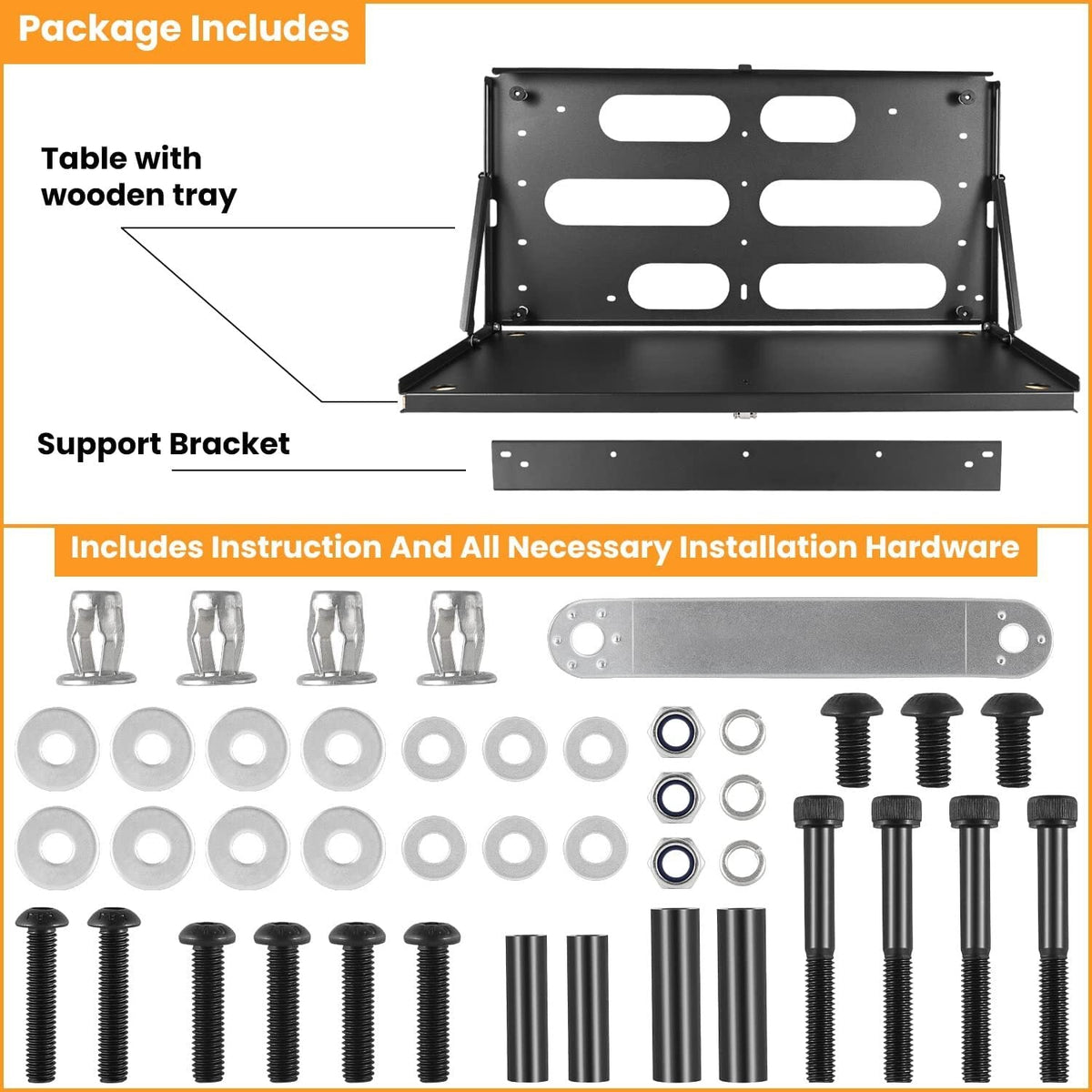 Drop Down Tailgate Table for 2007-2022 Jeep Wrangler JK JKU JL JLU Unlimited