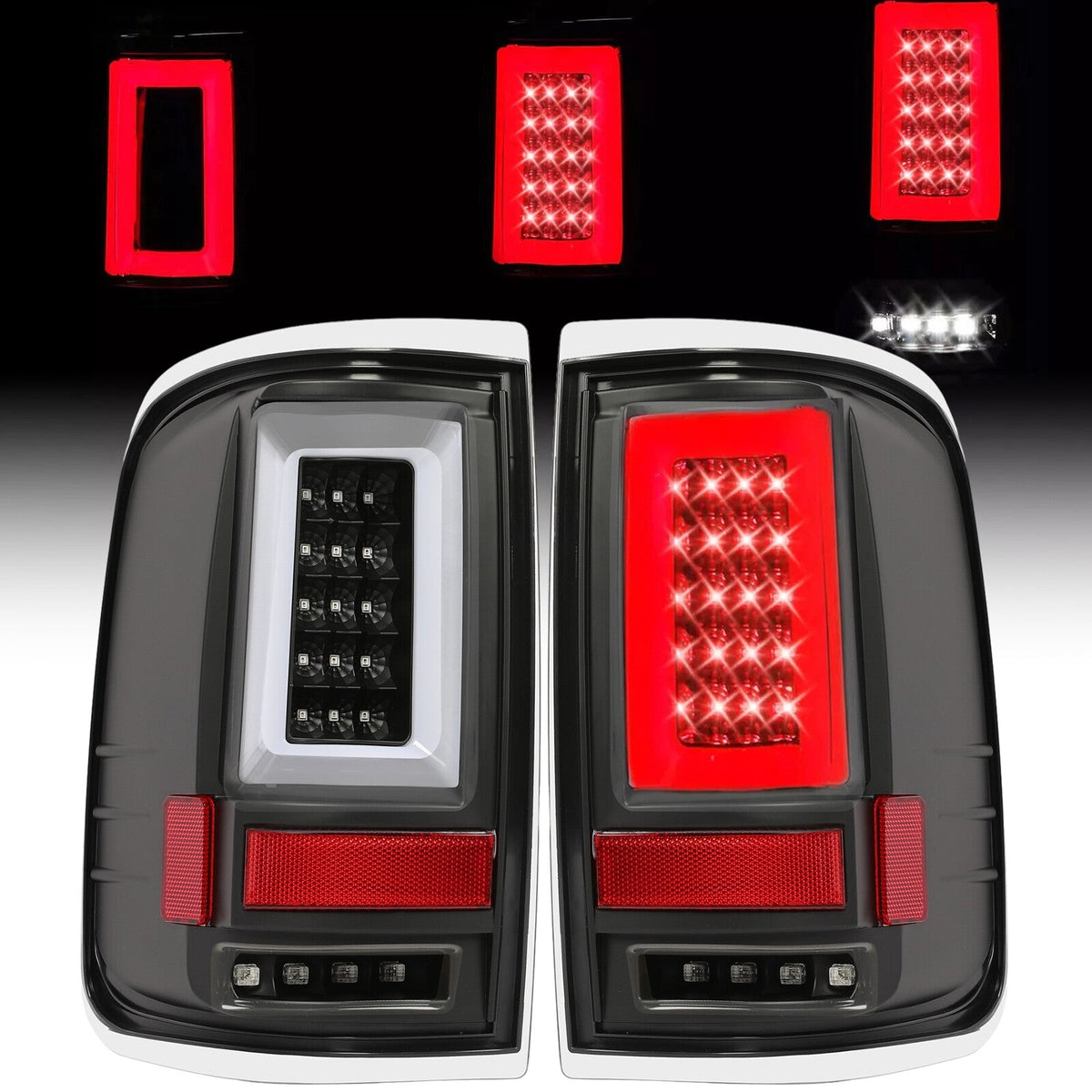 Black For Ford F150 LOBO 2004 2005 2006 2007 2008 LED Tube Tail Lights Lamps DOT