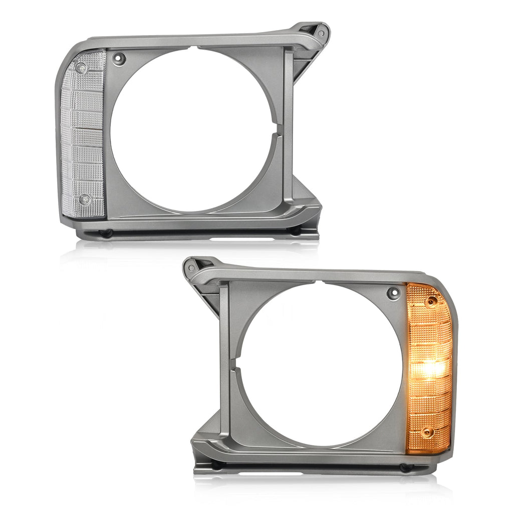 Gray Headlight Bezel Headlight Door Set For Toyota Pickup RWD 79-81 # 8161089105