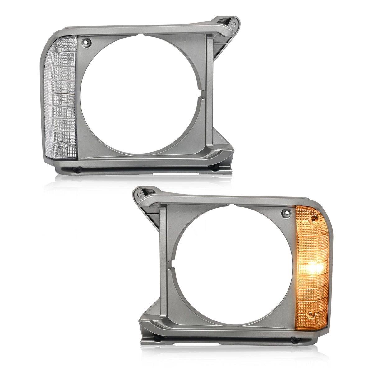 Gray Headlight Bezel Headlight Door Set For Toyota Pickup RWD 79-81 # 8161089105