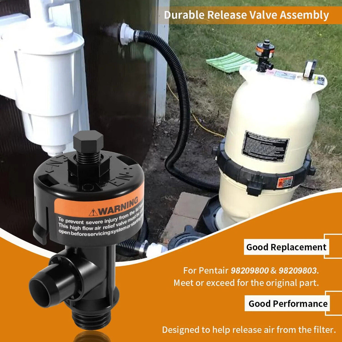 98209800 & 98209803 High Flow Manual Air Relief Valve Replacement for Pentair