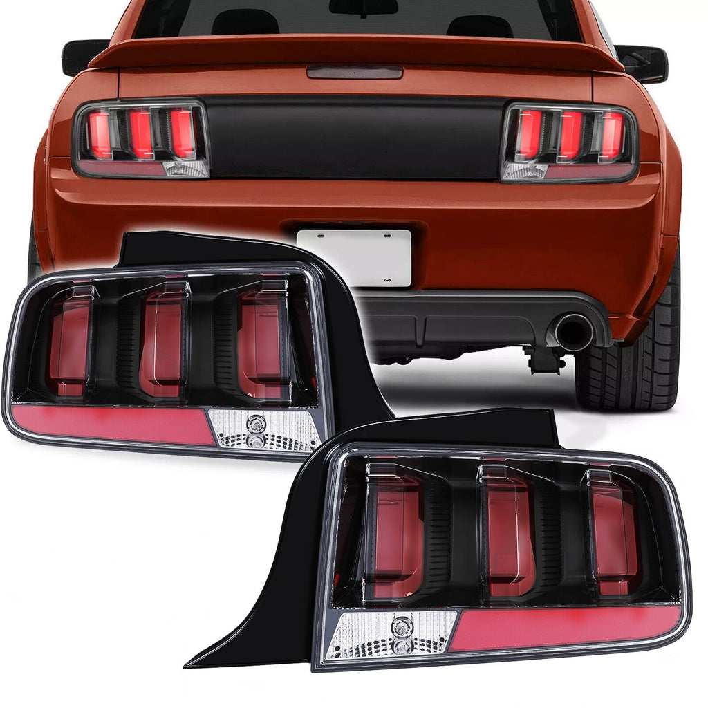 For Ford Mustang 2005-2009 Clear Lens LED Tail Lights Rear Brake Lamps Set 05-09