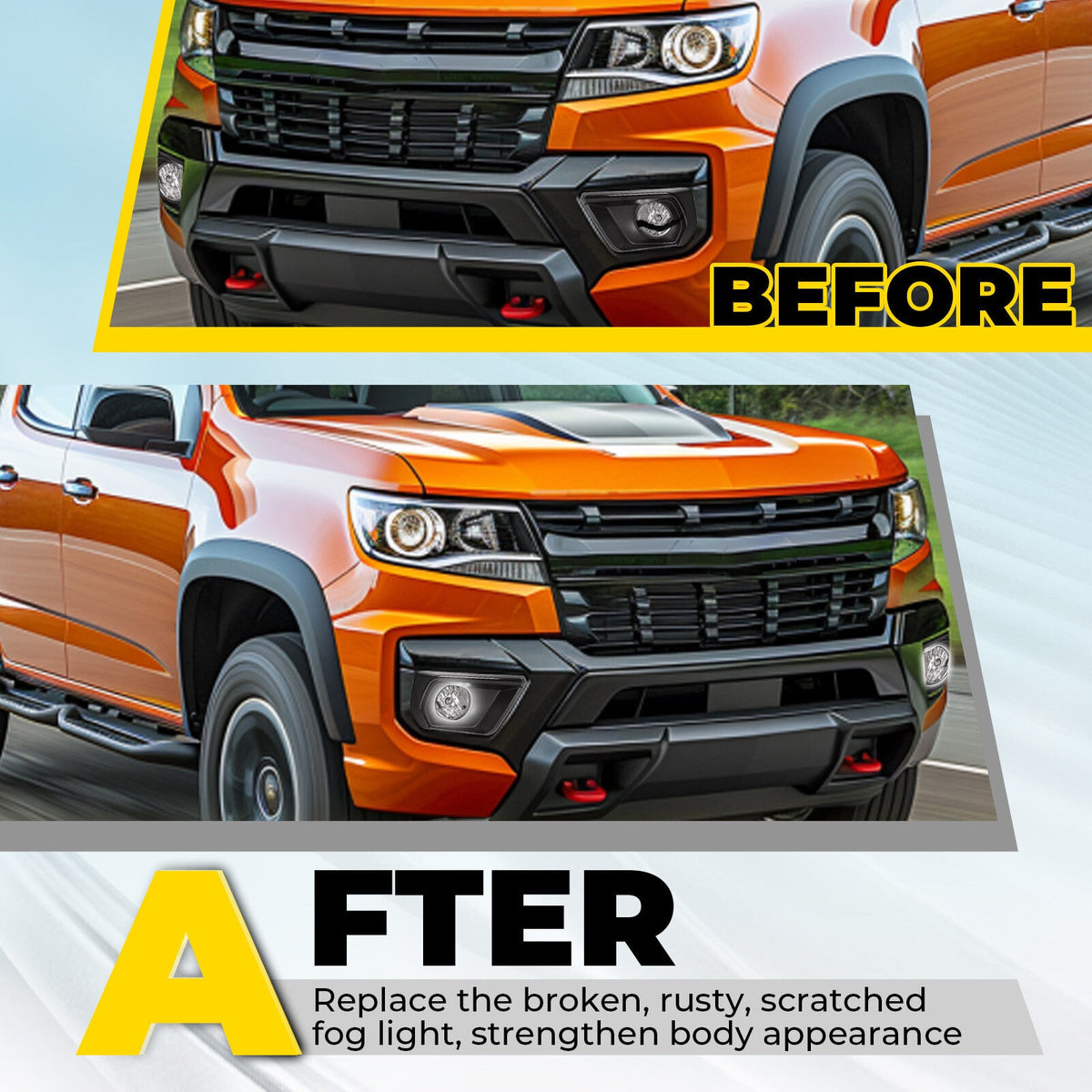 Clear Lens Fog Light Lamps w/Bulbs LH &RH For Chevy Colorado 2007-2022 #15839896