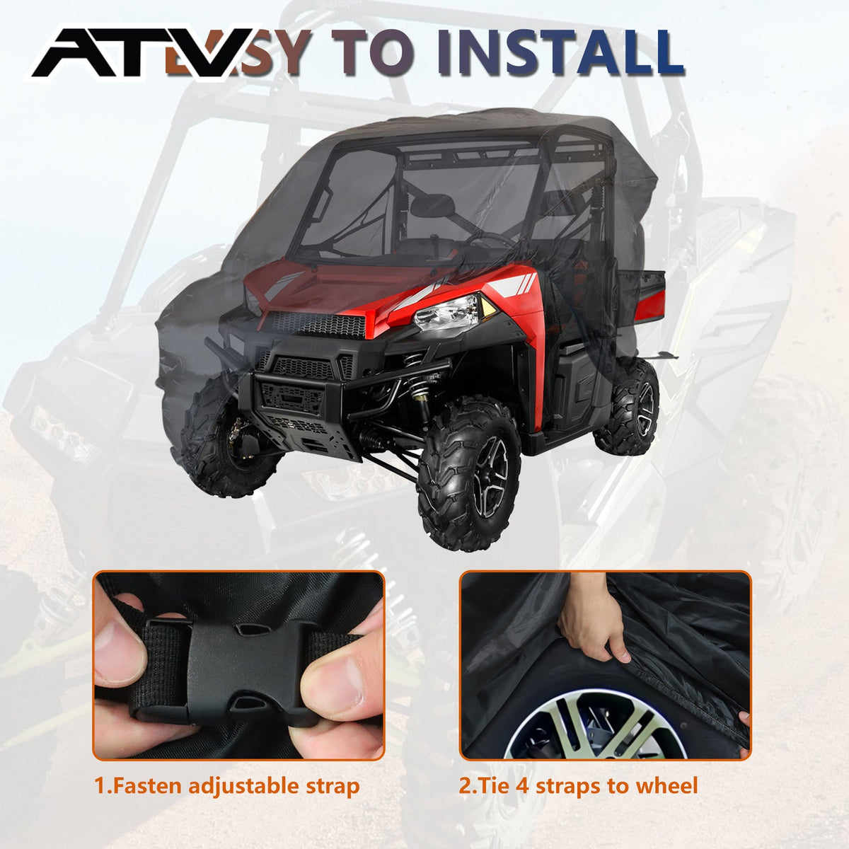 SxS Utility Vehicle Cover Waterproof Fit For Polaris RZR XP 4 Turbo S US