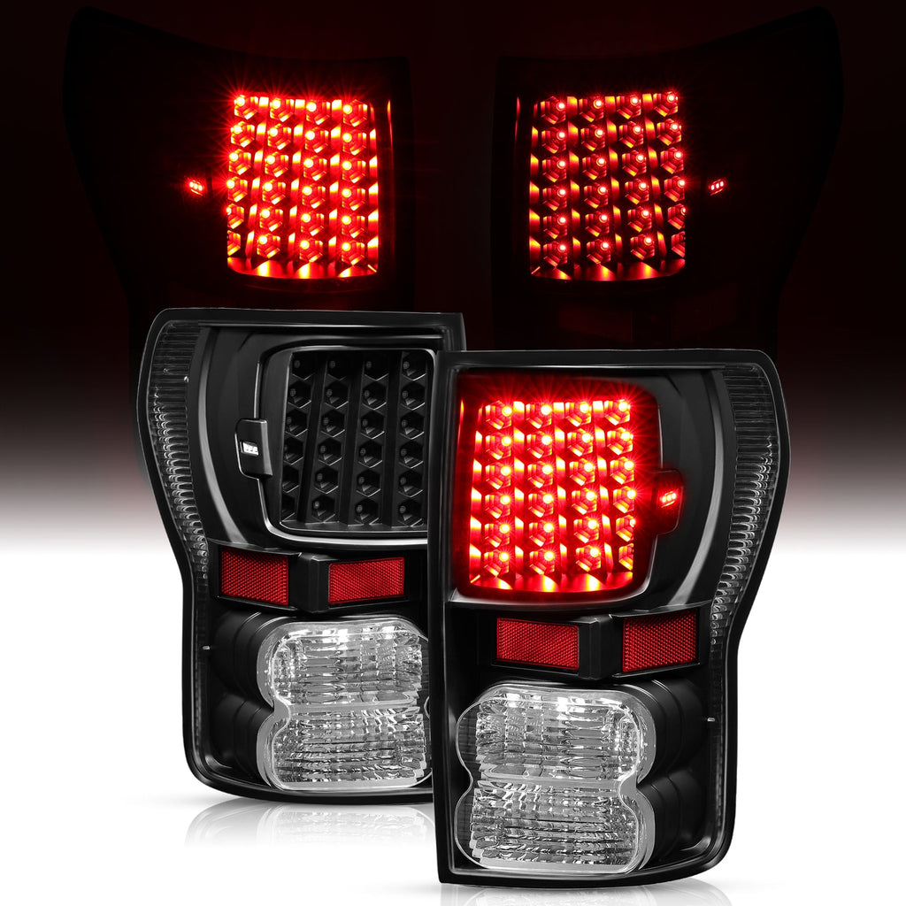 For Toyota Tundra 2007-2013 Full LED Tail Lights Lamps Left+Right Pair Set Black
