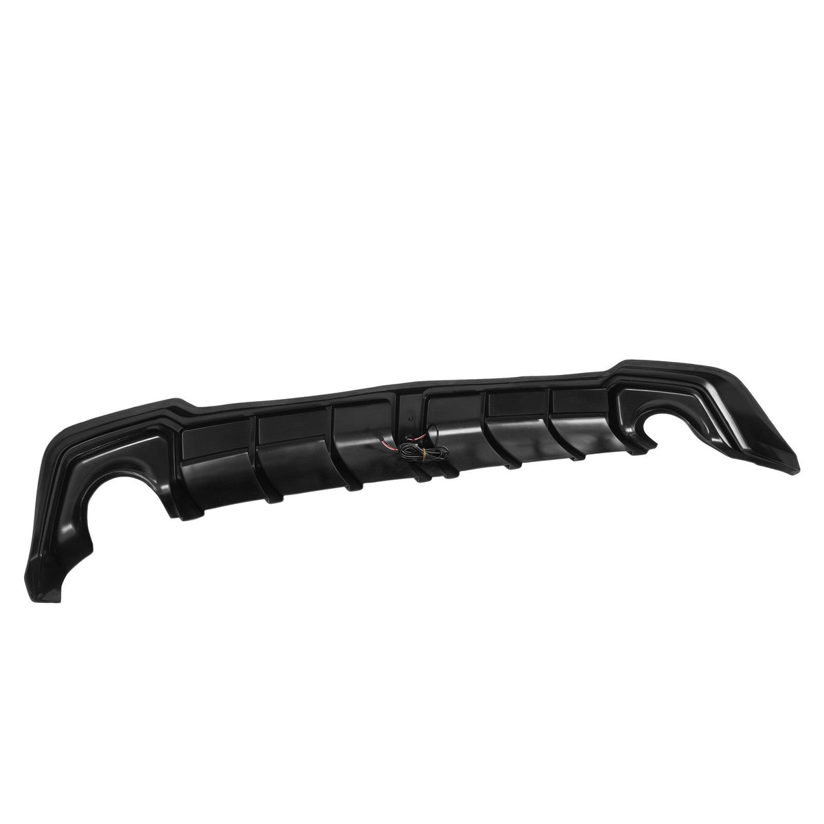 For 22-26 Honda Civic Sedan Black Rear Bumper Diffuser + Corner Spat w/LED Light
