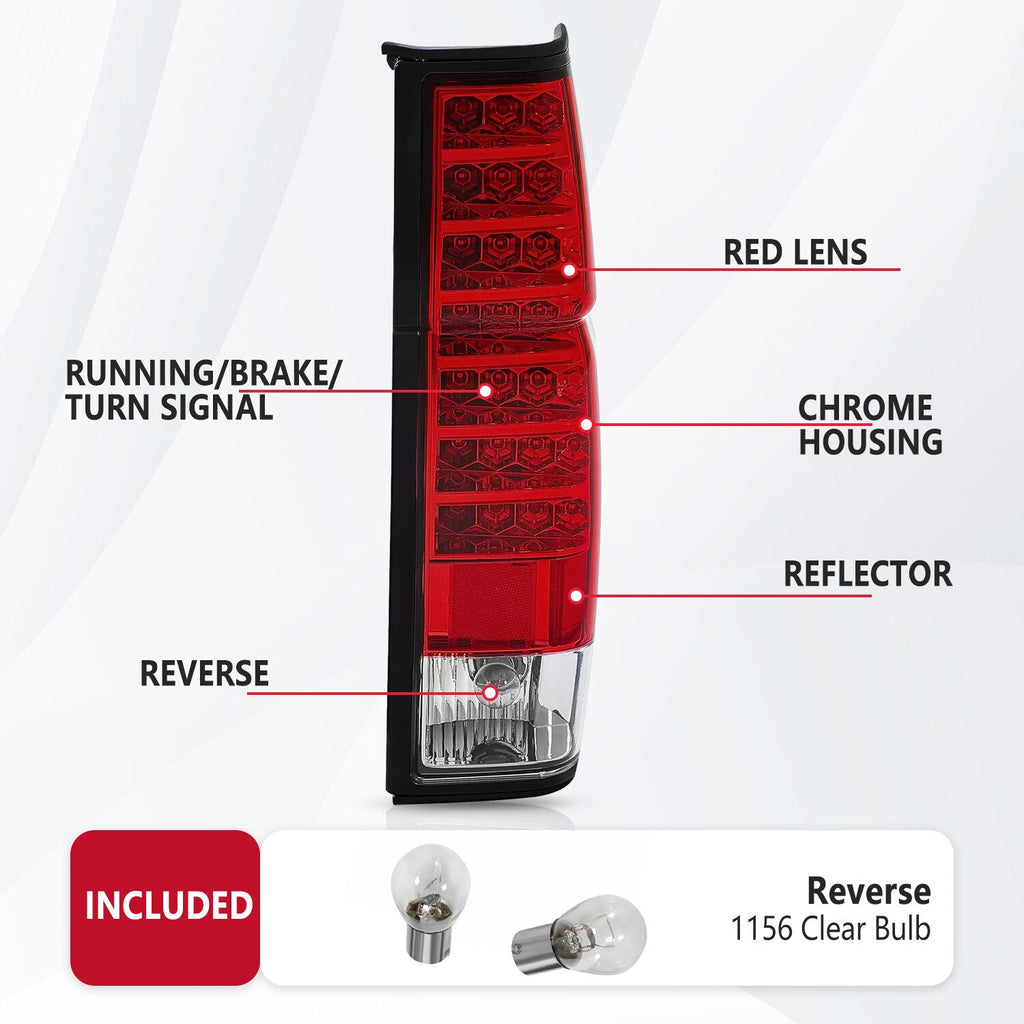 Red Clear LED Tail Lights Brake Lamps For Nissan D21 Hardbody Pickup 1986-1997