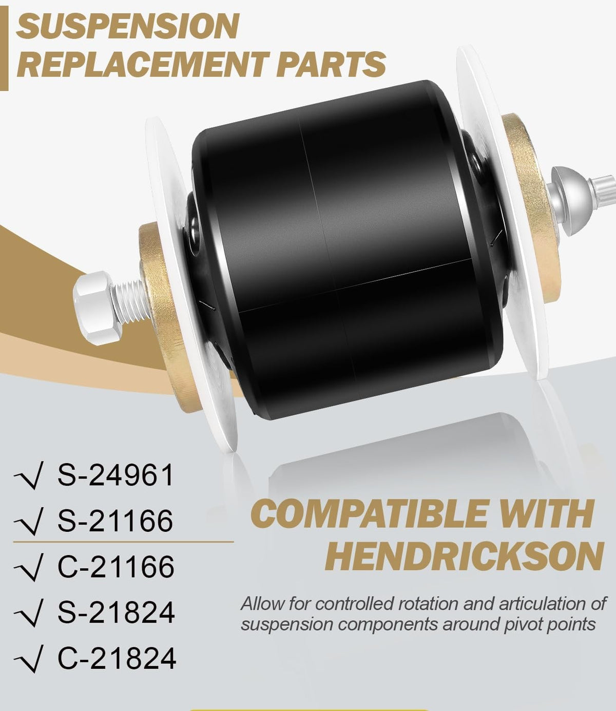 Quik-Align Pivot Bolt Bushing Kit w/Alignment Collar for Hendrickson Turner Lift
