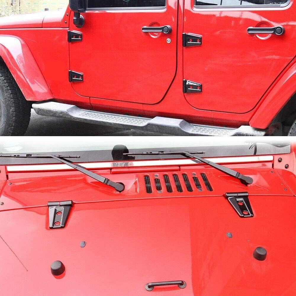 Exterior Door Hinge Cover & Hood Hinge Trim for Jeep Wrangler JK JKU 2007-2017