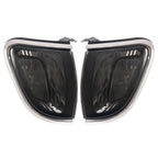 Pair of Smoke Lens Chrome Trim Corner Lights Lamps For Toyota Tacoma 2001-2004