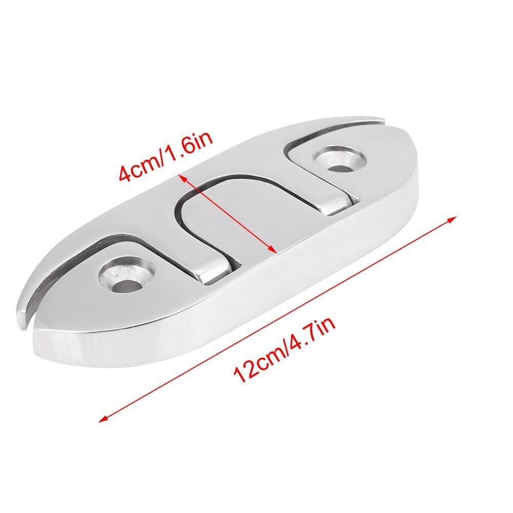 2 Pack Heavy Duty 4-3/4" Flush Mount Stainless Steel Flip Up Boat Cleat
