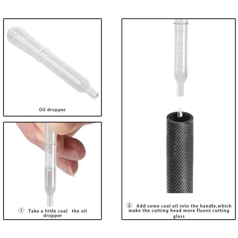 Glass Cutter Tool 2-20mm Mosaic Tile Mirror Cutter with Oil Feed & Carbide Tips