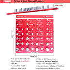 34 Standard and Metric Nut and Bolt Thread Checker Bolt and Nut Identifier Gauge