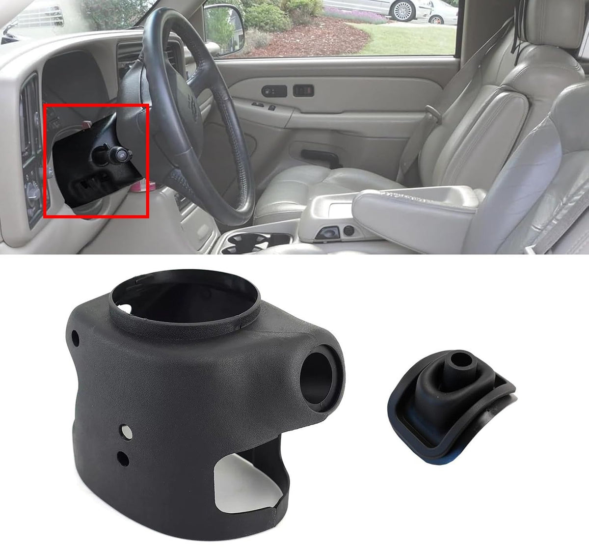 Upper & Lower Steering Column Cover Shroud+Shifter Boot For Chevy GMC 1999-2002
