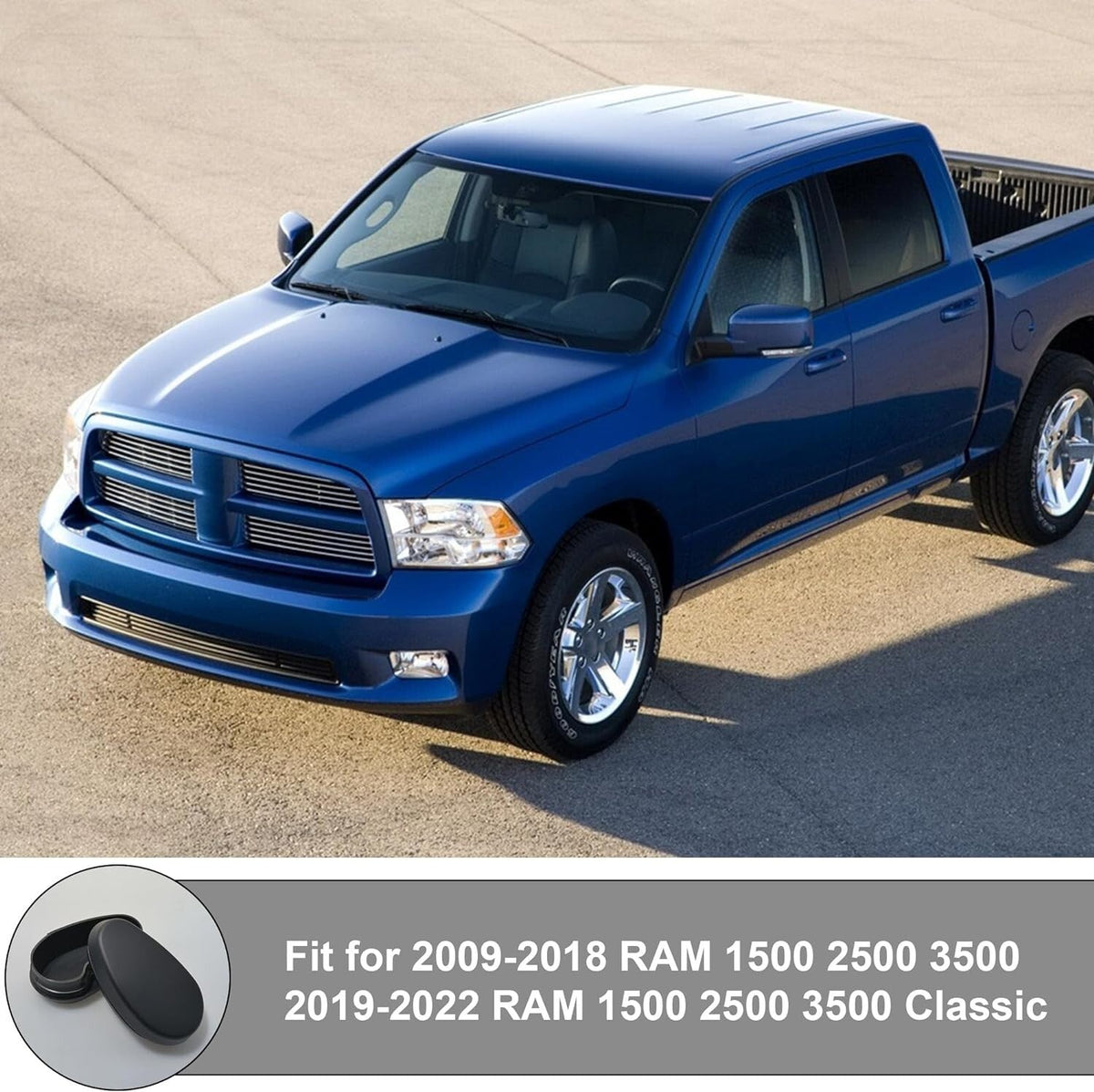 2x End Caps Bar Side Step Black For 2009-2017 Dodge Ram 1500-3500 New 68044463AB