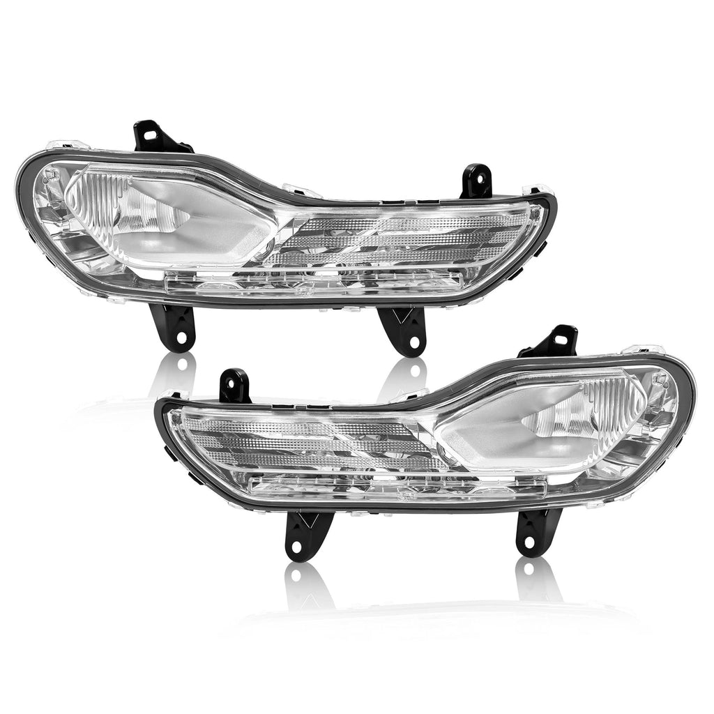 Pair Front Fog Light Bumper Lamps Left+Right Side For Ford Escape Kuga 2013-2016